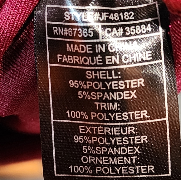 Crushed Velvet Dress Dark Red Large - Picture 8 of 10